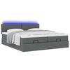 vidaXL Ottoman bed met matrassen en LED's 200x200cm stof donkergrijs