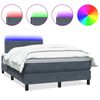 vidaXL Boxspring met matras en LED fluweel donkergrijs 120x220 cm