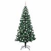vidaXL Kunstmatig Voorverlicht Kerstboom Groen 240 cm PVC en Metaal