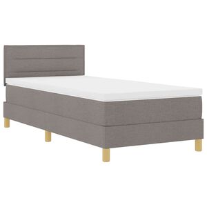 vidaXL LED Box Spring Bed met matras met LED Taupe 90 x 190 cm Stof