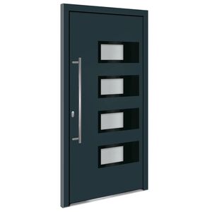 vidaXL Voordeur 100x200 cm aluminium en PVC antracietkleurig