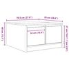 vidaXL Salontafel met lades 70,5x70x40 cm zwart eikenkleurig
