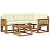 vidaXL Buiten bankenset met kussen 5 pcs Natuurlijk en Cr&egrave;me