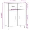 vidaXL Dressoir 69,5x34x90 cm bewerkt hout grijs sonoma eikenkleurig