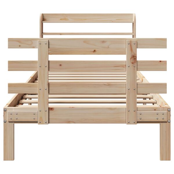 vidaXL Bedframe met hoofdbord massief grenenhout 90x190 cm