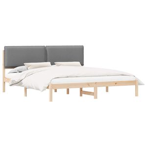 vidaXL Bedframe met Gevoerd Hoofdgedeelte Lichtgrijs 180 x 200 cm