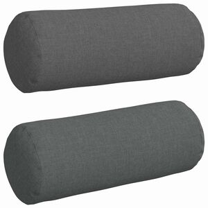 vidaXL Bolster Kussens 2 stuks Donkergrijs &Oslash; 15 x 40 cm Stof