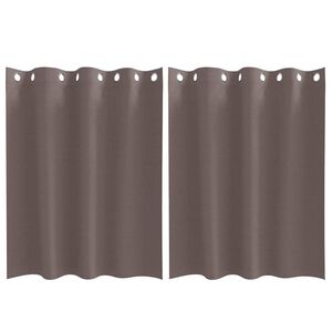 vidaXL Zwart-out Gordijnen met Ringen 2 pcs Donkerbruin 140 x 140 cm