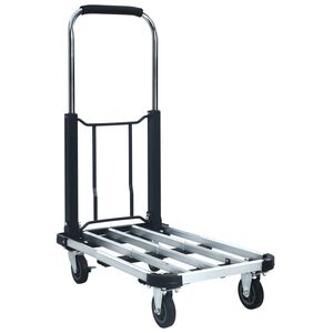 vidaXL Transportwagen inklapbaar 150 kg aluminium zilverkleurig