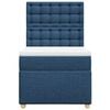vidaXL Boxspring met matras stof blauw 80x200 cm