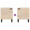 vidaXL Nachtkastje 2 pcs Wit 40 x 33 x 46 cm Massief Mango Hout