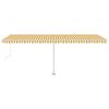vidaXL Luifel automatisch met LED en windsensor 600x350 cm geel en wit