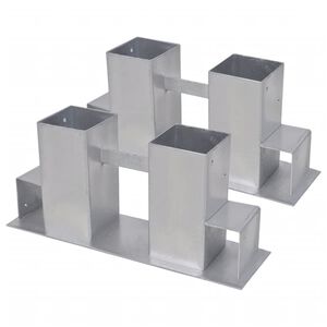 vidaXL Stapelhulpen brandhout 2 st staal zilverkleurig