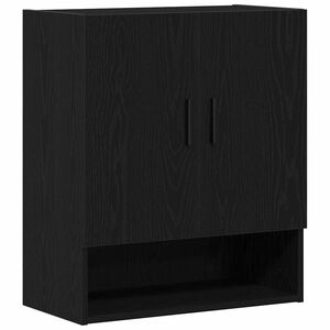 vidaXL Wandkast 60 x 31 x 70 cm Bewerkt hout Zwart Eiken