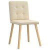 vidaXL Eetkamerstoelen 2 st stof cr&egrave;mekleurig