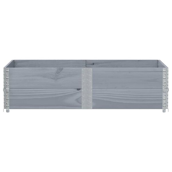 vidaXL Palletopzetranden 2 st 150x100 cm massief grenenhout grijs