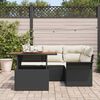 vidaXL Tuin Sofa Set met opslag 5 pcs Zwart Poly riet
