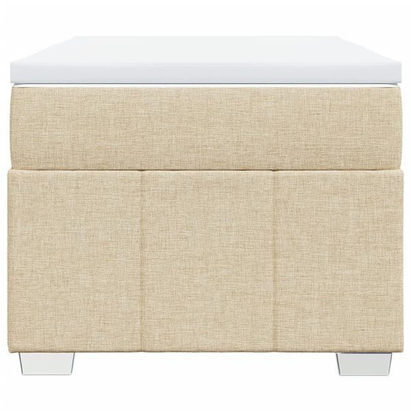 vidaXL Boxspring met matras stof cr&egrave;mekleurig 90x200 cm