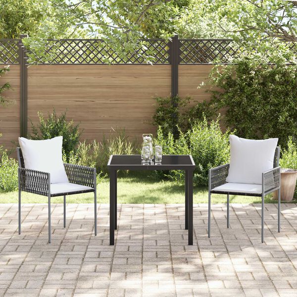 vidaXL Tuin eettafelset 3 pcs Bruin en zwart PE Rattan