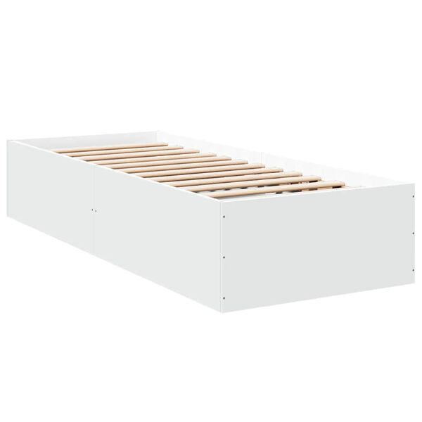 vidaXL Bedframe bewerkt hout wit 75x190 cm