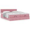 vidaXL Ottoman bed met matrassen 160x200cm fluweel roze