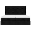 vidaXL Ottoman bed met matrassen 200x200cm stof zwart