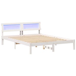 vidaXL Bedframe met hoofdeinde Wit 150 x 200 cm Massief grenenhout