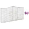 vidaXL Schanskorven 3 st gewelfd 400x50x200/220 cm ijzer