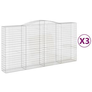 vidaXL Schanskorven 3 st gewelfd 400x50x200/220 cm ijzer