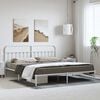 vidaXL Bedframe met hoofdbord metaal wit 183x213 cm
