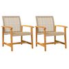 vidaXL Tuinstoelen 2 st poly rattan en acaciahout beige