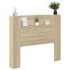 vidaXL Hoofdbord Kast met LED met plank Sonoma 120 x 16,5 x 103,5 cm