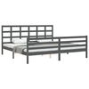 vidaXL Bedframe met hoofdbord massief hout grijs 200x200 cm