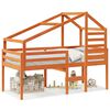 vidaXL Hoogslaper met bedhuis massief grenenhout wasbruin 80x200 cm