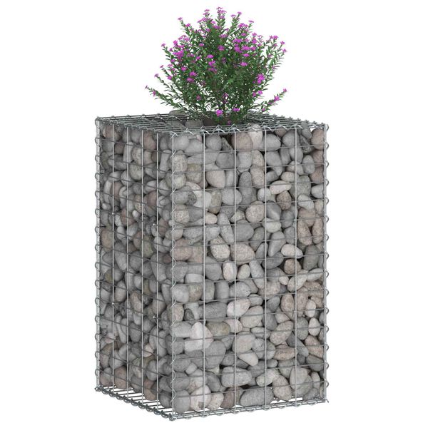 vidaXL Gabion Verhoogd Bed Zilver 50 x 50 x 80 cm Gegalvaniseerd staal
