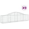 vidaXL Schanskorven 9 st gewelfd 200x30x40/60 cm gegalvaniseerd ijzer