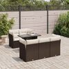 vidaXL 6-delige Loungeset met kussens poly rattan bruin
