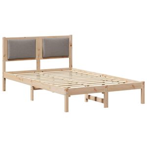 vidaXL Bedframe met hoofdeinde Taupe 120 x 190 cm Massief grenenhout