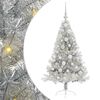 vidaXL Kunstmatig Voorverlicht Kerstboom met 150 LED Zilver 120 cm PET