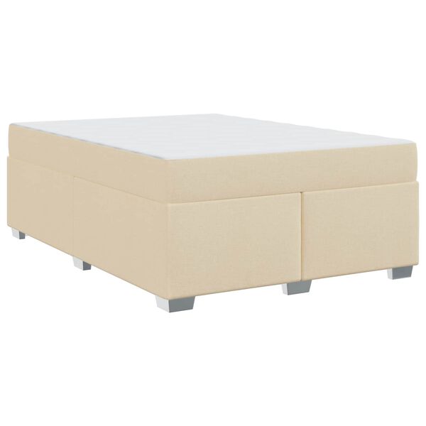 vidaXL Bedframe met matras Cr&egrave;me 160 x 200 cm Stof