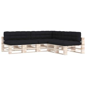 vidaXL Bankkussens pallet 7 st zwart