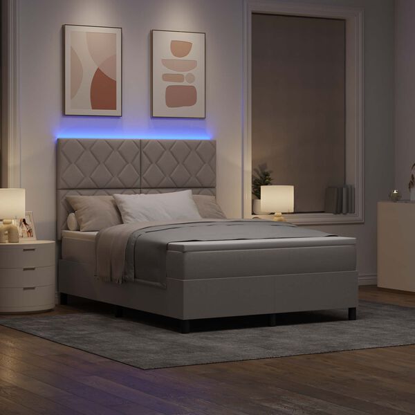 vidaXL Boxspring bed met matras met LED Taupe 160 x 200 cm Stof
