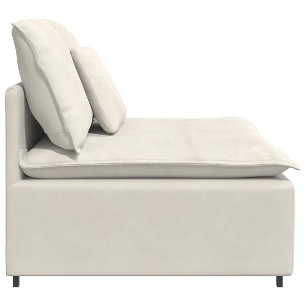 vidaXL Modulaire bank middenmodule met kussens 100 cm cr&egrave;mekleurig