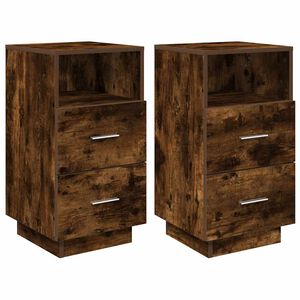 vidaXL Nachtkastjes 2 st met 2 lades 36x36x68 cm gerookt eikenkleurig
