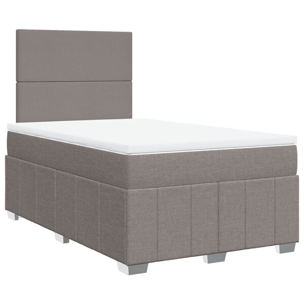 vidaXL Boxspring met matras stof taupe 120x190 cm