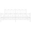 vidaXL Bedframe met hoofd- en voeteneinde metaal wit 193x203 cm