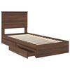 vidaXL Opslag bed met hoofdeinde Bruin Eiken 100 x 200 cm Bewerkt hout