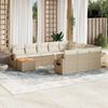 vidaXL 11-delige Tuinset met kussens poly rattan beige