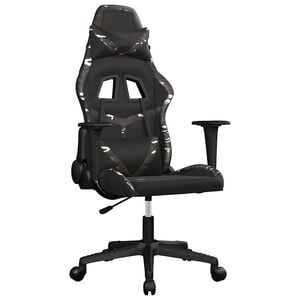 vidaXL Massage gamestoel kunstleer zwart en camouflage