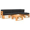 vidaXL 4-delige Loungeset pallet honingbruin ge&iuml;mpregneerd grenenhout